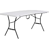 LIFETIME 6-Foot Fold in Half Table, Light Commercial, White Granite