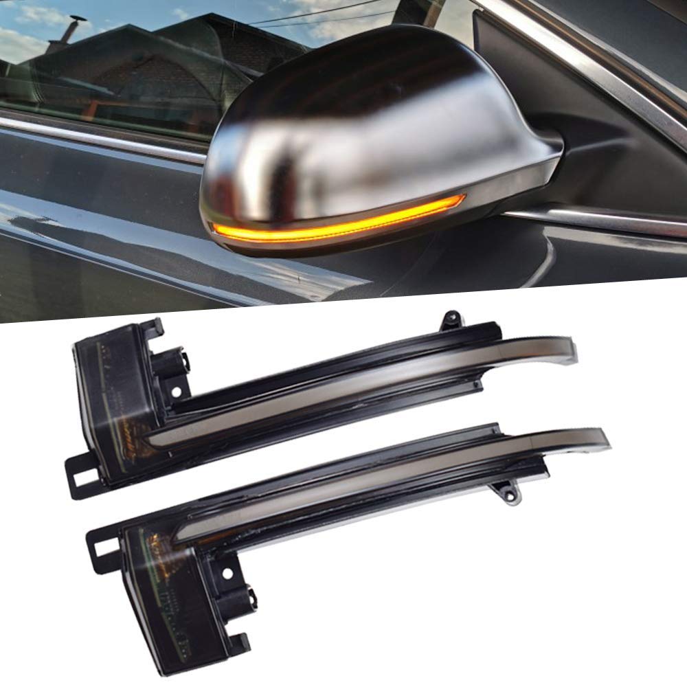 Photo 1 of Hacreyatu Dynamic Blinker Mirror Light LED Turn Signal Side Indicator Compatible with Audi A3 8P B8.5 A4 A5 B8 Q3 A6 C6 4F S6 S4 S5 S6 A8 D3 8K S8 Sequential Led Turn Signal Light