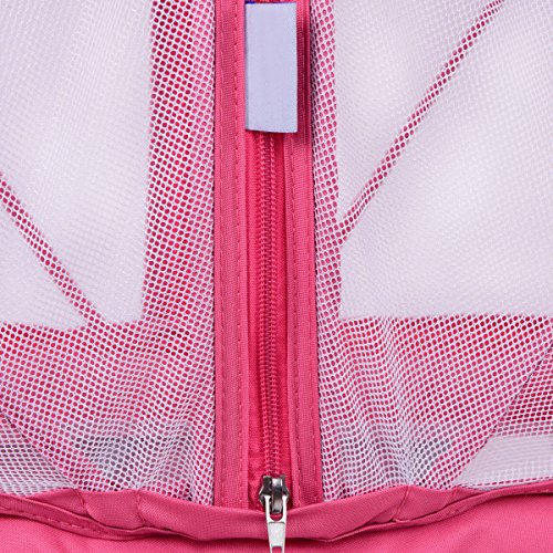 Costzon Baby Bassinet, Lightweight Foldable Rocking Bed with Mosquito Net & Carrying Bag (Pink)