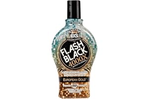 European Gold Flash Black 4000X Indoor Tanning Lotion with Time-Release DHA Bronzers, 12 oz