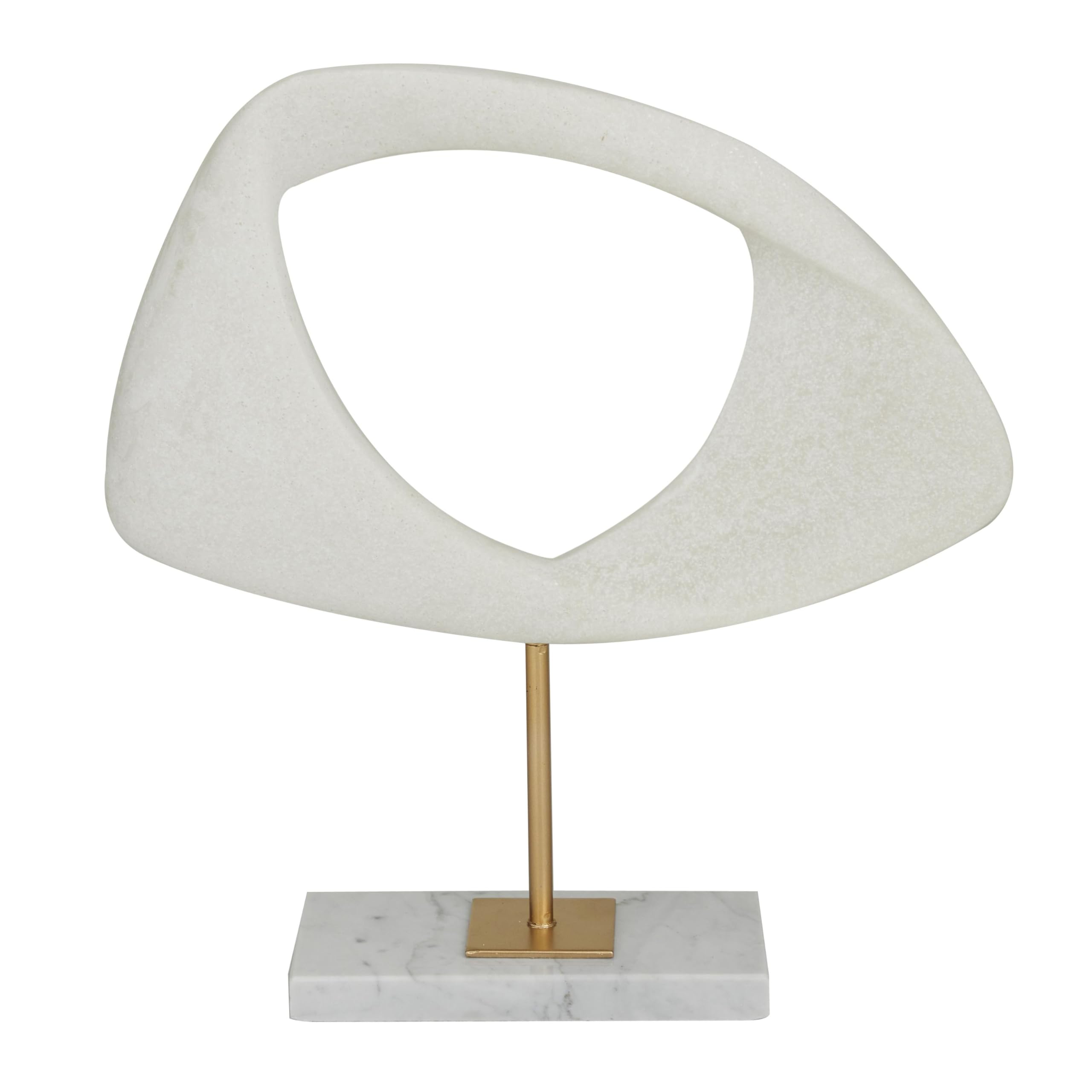 Deco 79 Sculpture, Artificial Stone, White, 12" x 3" x 13"