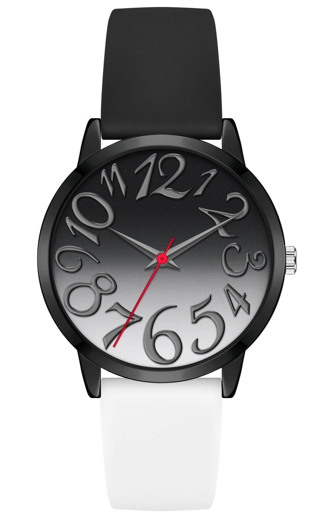 Bisley 37MM Women Watch Patchwork Silicone Watch Big Face Easy to Read Waterproof Watch