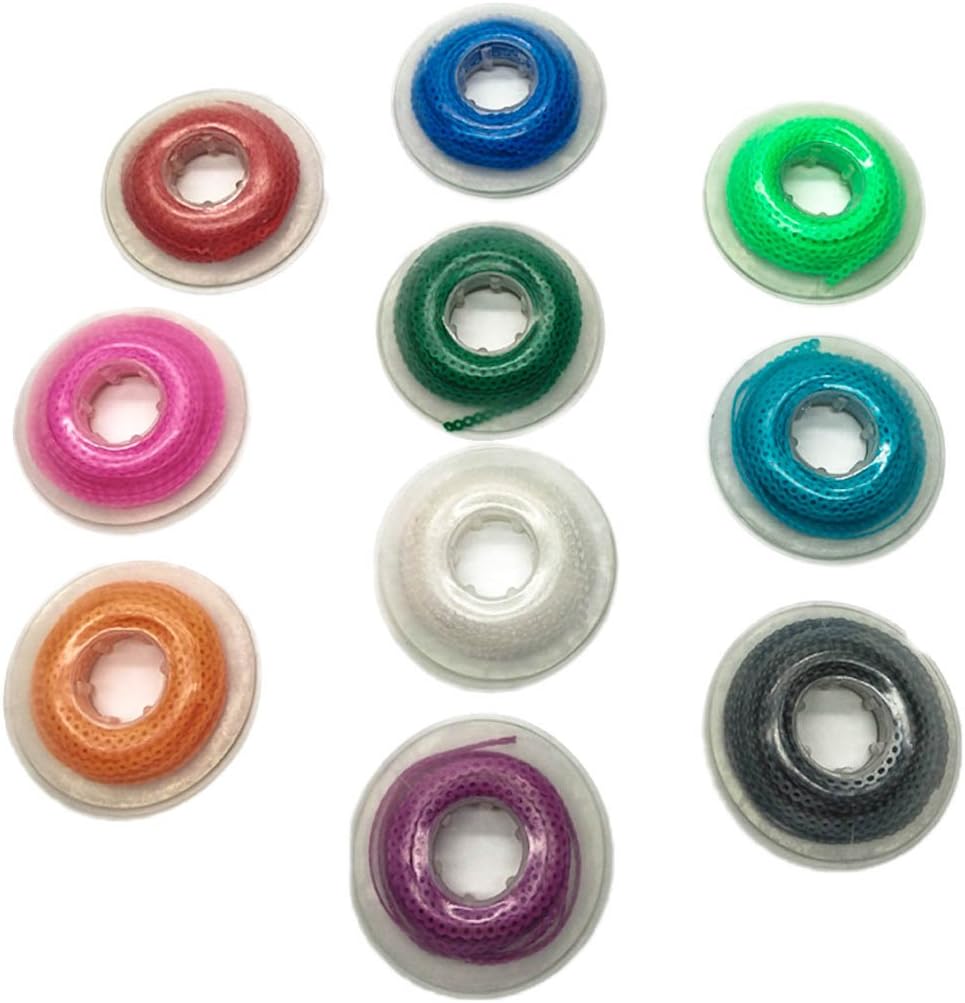 Wecando 10 Pcs Colorful Dental Orthodontic Elastic Chain Power Chains Brace Orthodontic Spool Elastic Rubber Band(4.5M/PACK) (Closed)