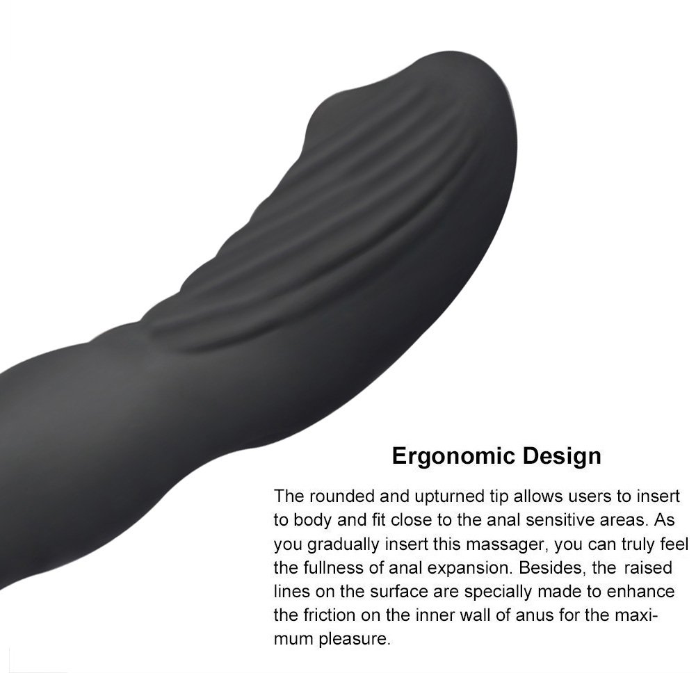 Prostata Stimulator Vibratoren, James Love Silikon Analvibratoren mit 12 Frequenzen, Wasserdicht Wiederaufladbar Analplug G Punkt Vibrator Prostata Massage für Männer oder Paar (Schwarz)