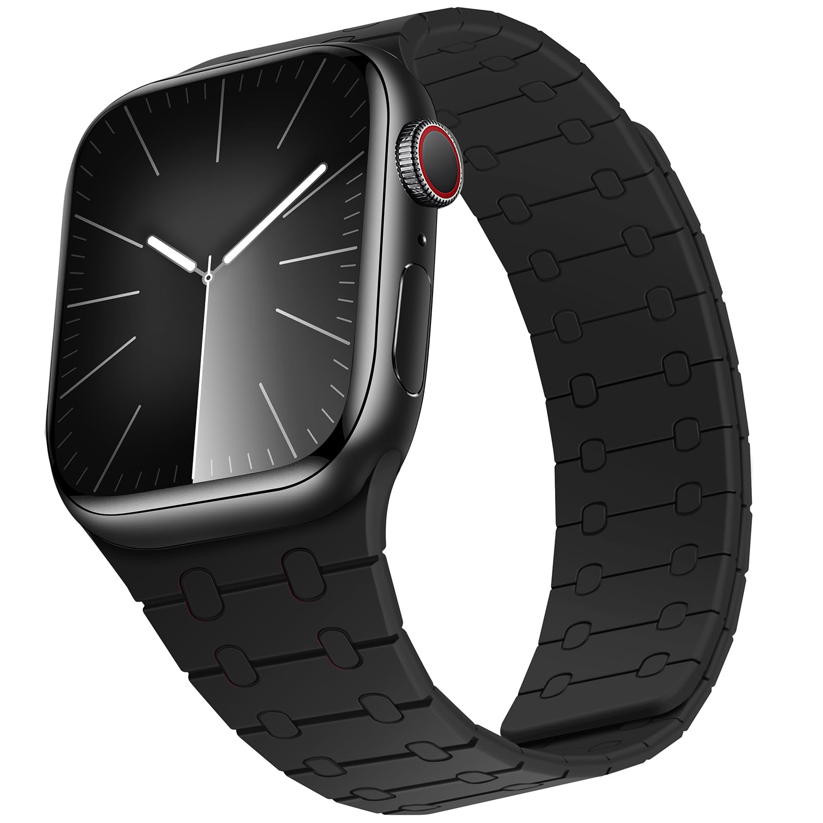 ZZDZZ Compatible with Apple Watch Straps 49mm 46mm 45mm 44mm 42mm 41mm 40mm 38mm, Silicone Magnetic Adjustable Loop Strap for iWatch Ultra3/2/1 Series 11 10 9 SE3 8-1 (41/42/40/38, Black)