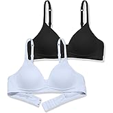 SALIA GIRL Teen Bras for Girls 10&ndash;14, Lightly Padded for Secure Coverage | Wireless Comfort, Back Closure, Ultra-Fine Knit, Silky-Soft Feel, Adjustable Straps, No-Bulk Fit, School &amp; Everyday Wear