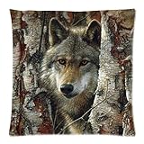 Art Wolfs Soft Zippered Polyester Pillowcase Pillow Case Cover 18 X 18 Inches