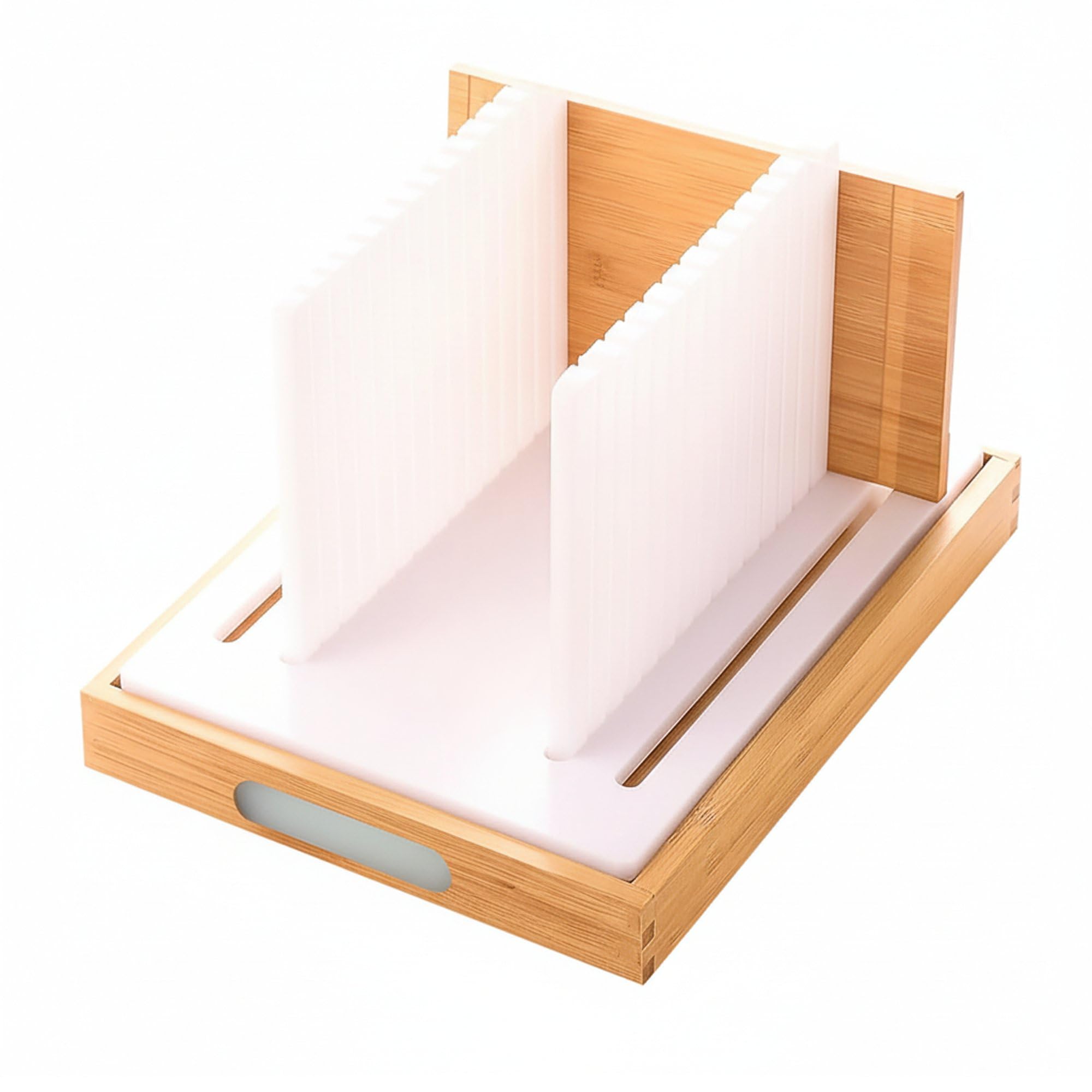 KitchenThinker Foldable Manual Bread Cutter - 4-Size Compact Guide, Thin Slicer Machine for Homemade Loaf