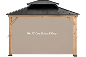 CoastShade Gazebo Replacement Curtain for 8x8 or 10x10 or 10x12 Outdoor Gazebo,6.7FT Height,Only 1 Panel Sidewall,Autumn Gazebo Sidewall,Beige