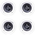 Klipsch R-1650-C in-Ceiling Speaker - White (4-Pack) Compact, Easy to Install, Durable