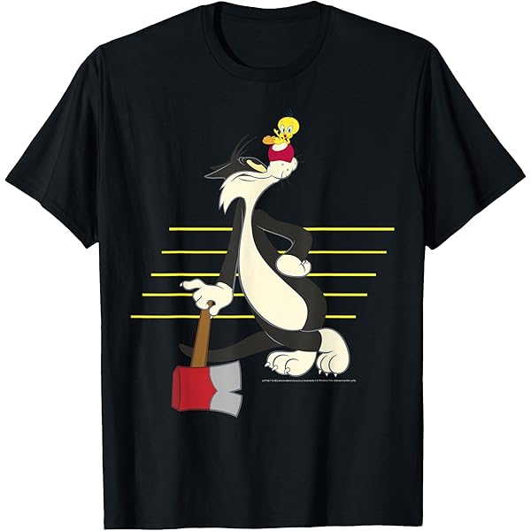 Amazon.com: Looney Tunes Sylvester & Tweety Lined Portrait T-Shirt