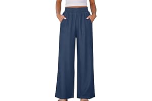 Jeans for Women High Waisted Wide Leg Flowy Palazzo Pants with Pockets Loose Comfy Baggy Denim Pants Vacation Outfits