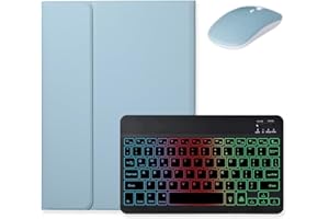 Backlit Keyboard Case for Galaxy Tab S10 Lite / S10 FE / S9 FE 10.9", Tab S9/S8/S7 11" Case with Mouse and Detachable RGB Col