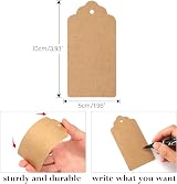 G2PLUS Kraft Paper Gift Tags 100 Pcs Large 5x10cm Brown Blank Tags view 2