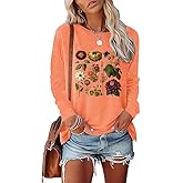BAOKUAN Womens Fall Cute Graphic Long Sleeve Tops Crew Neck Printed Nature Tshirts Tops