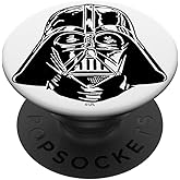 Star Wars Darth Vader Helmet Black And White PopSockets Adhesive PopGrip