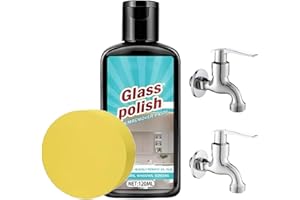 Glass Cleaner - 120ml Polishing Stain Remover with Sponge,Shower Window Cleaner Polishing Paste | for Window Mirror Faucet Ce