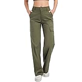Soulsfeng Women's Cargo Pants Baggy Relaxed Fit Cotton Hiking Work Pants with 6 Pockets
