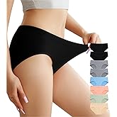 OLIKEME Women's Underwear Wicking Stretch Hipster Panties for Women Breathable Full Coverage No Show Underwear 6 Pack