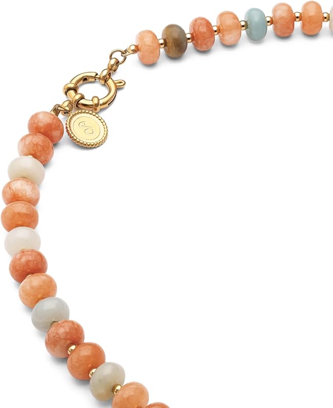 Collier Amber Stones Acier Plaqué Or Bijoux pour femmes