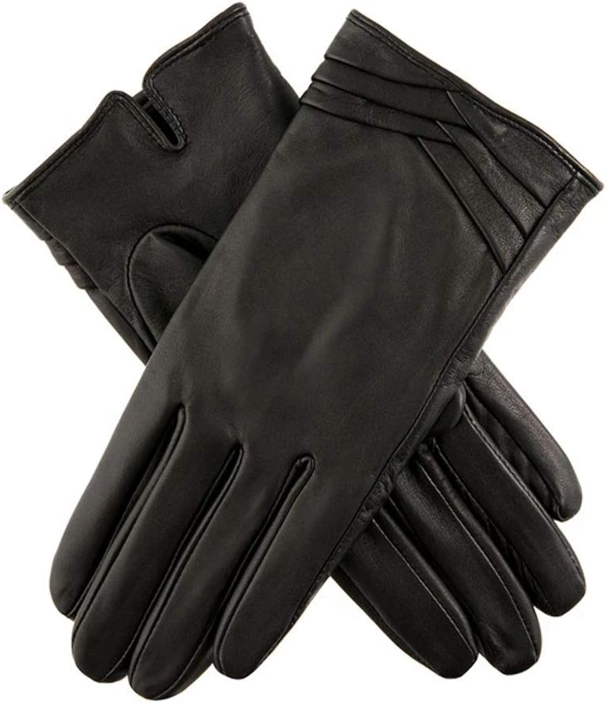 Dents Women's Leather Folded Cuff Gloves BLACK 6.5 Amazon.co.uk Clothing