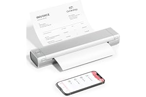 OMEZIZY M08F Portable Thermal Printer for Travel - Bluetooth Printer for iPhone, Small Printer Wireless Support 8.5" X 11" Letter Size Thermal Paper, Compact Inkless Travel Printer for Phone, Laptop, and Ipad