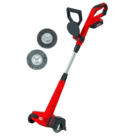 Grizzly Akku Fugenbürste Fugenreiniger AFB 18 Lion mit 18 Volt Lithium Ionen Akku, 2 Arbeitsbürsten (1x Metall, 1x Kunststoff