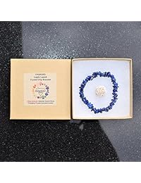 Cargada 7" de lapislázuli Chip de vidrio elástico pulsera en secadora pulido aumentar habilidades psíquicas Reiki por Zenergy gemas