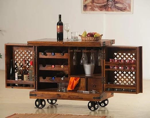 BLS Wood Furniture Solid Wood Jali Bar Tully