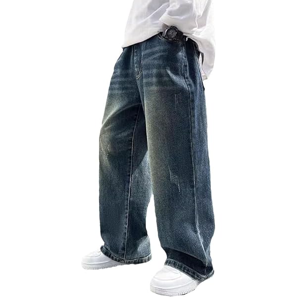 Baggy Jeans For Boys Vintage High Street Men's Denim Cargo Jeans