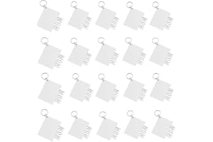 HAN SHENG 20 Pcs Sublimation Keychain Heat Transfer Keychain Blank Keychain Double Side Printed DIY Keychain Board for DIY and Craft