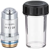 AmScope A40X 40X (Spring) Achromatic Microscope Objective | Spring-Loaded Nosecone Protection DIN Standard RMS 20.32mm Thread 160mm Finite Tube Length Compatible Numerical