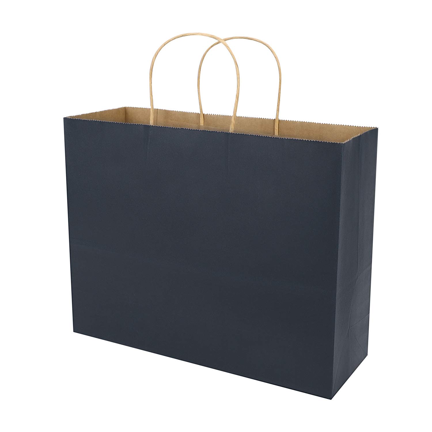 10Pcs Paper Carrier Bags Large Kraft Party Bags Gift Bags with Handle Reusable Present Treat Bags Tote Bag for Wedding/Birthday/Christmas Party, Shopping, Baby Shower, Bridal Shower (Deep Blue)