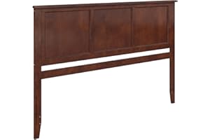 AFI, Madison King Solid Wood Panel Headboard with Attachable Charger, Walnut