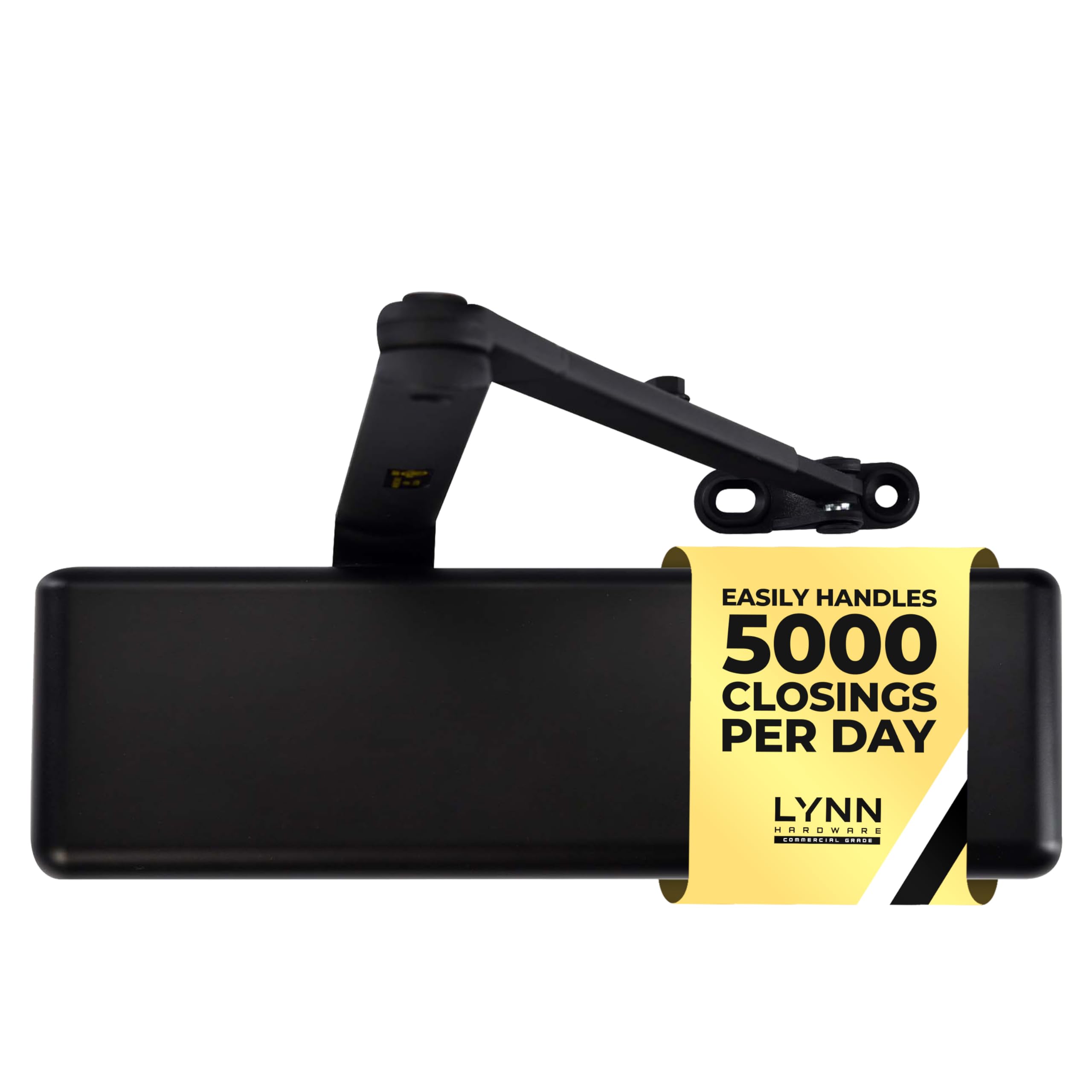 Photo 1 of LYNN HARDWARE Extra Heavy Duty Automatic Door Closer (Matte Black) - Commercial Grade, Contractors Choice, Adjustable Speed, Delayed Closing Timer, 3 Mounting Options, 3 Hour Fire Rated (DC9016 Model)