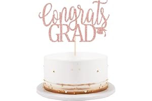 LVEUD Congrats Grad Cake Topper,Congratulations Cake Toppers 2025 Graduation Cake Topper for 2025 Graduation Party Cake Decorations (rose gold)