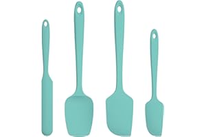 U-Taste Silicone Spatula Set with 600 Degrees Fahrenheit Heat Resistant (Teal/Aqua Sky)