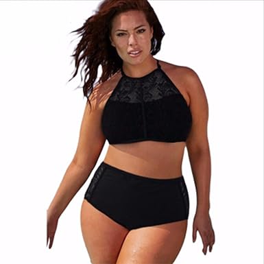 plus size high neck swim top