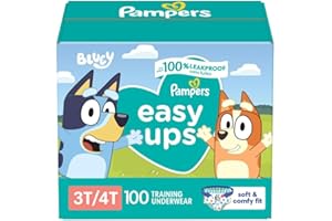 Pampers Lot de 100 sous-vêtements d'apprentissage de la propreté pour tout-petits, couches faciles à enfiler, pantalons d'apprentissage pour garçons et filles, taille 5 (3 à 4 ans), paquet géant (l'emballage peut varier)