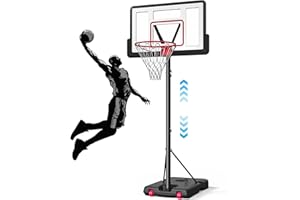 IGL Portable Basketball Hoop, 10ft Height Adjustable Basketball Goals Outdoor, 44 Inch Shatterproof Backboard Basketball Goal System for Backyard, Driveway, Court