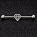 Industrial barbell earrings superman arrow spring arrows heart body piercing jewelry PCCP (Steel color)