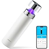 Vsitoo Smart self cleaning Insulated Water Bottle, 15oz Stainless Steel Vacuum Flask, AI Self-Clean, 30-Day Battery Life, BPA-Free, Magnetic Charging, Portable Travel Mug Gifts for Men Women, White