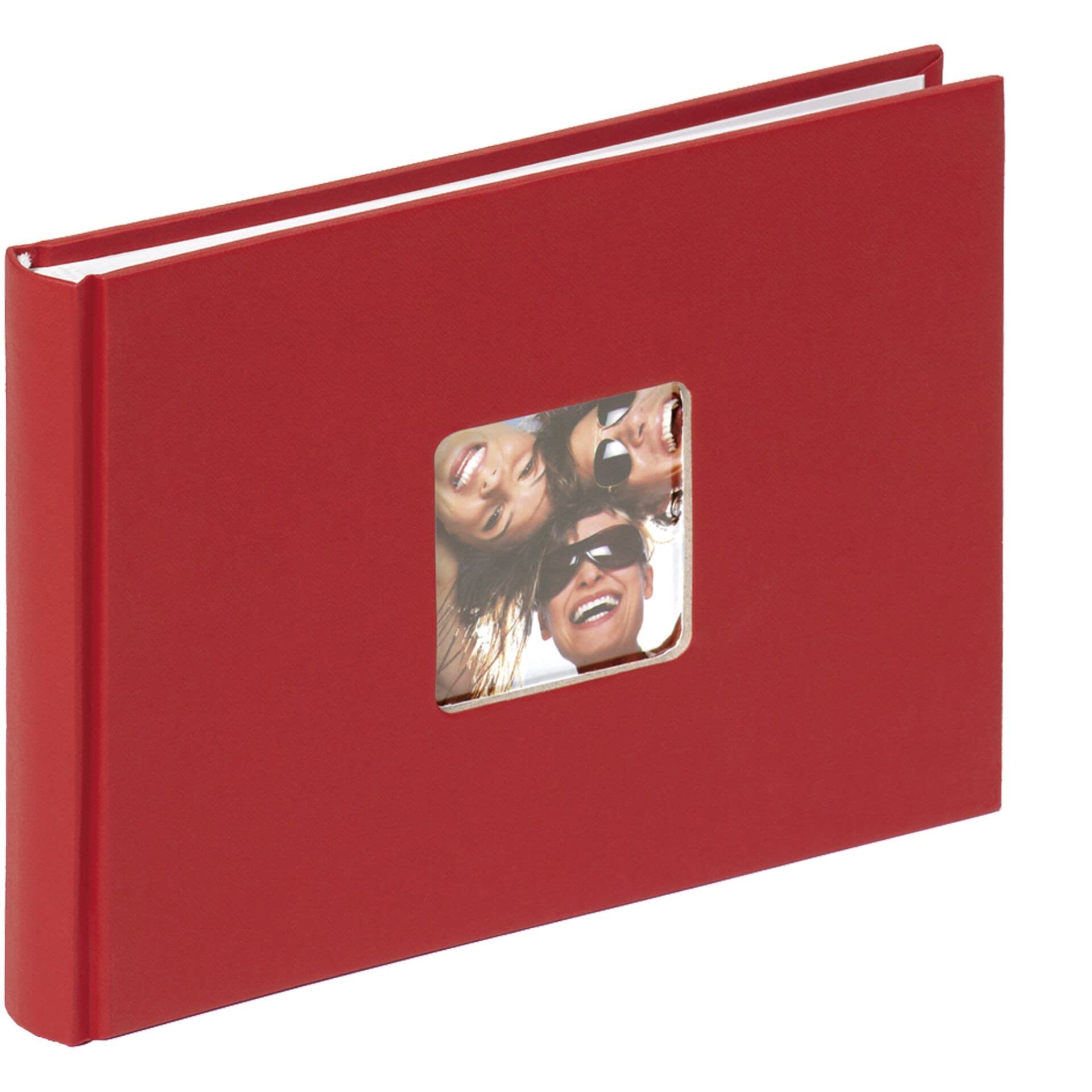walther design Photo Album Red 22 x 16 cm with Cover Punching, Fun FA-207-R