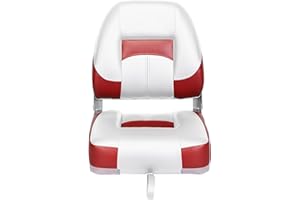 ERGOSEAT Two Tone Low Back Folding Boat Seat,White/Red