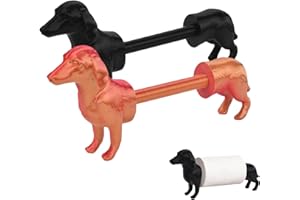 Dachshund Dog Paper Holder, 2PCS 3D Printed Funny Vintage Dachshund Dog Paper Towel Holder for Bathroom, Tissue Towel Display