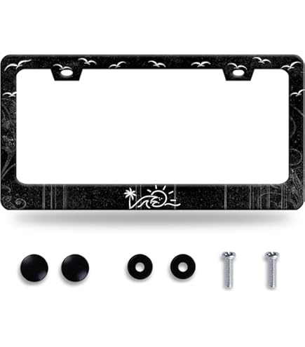 thumbnail image 2 of HUIXIA Palm Tree License Plate Frame Funny License Plate Frames Yellow License Plate 2 of 12