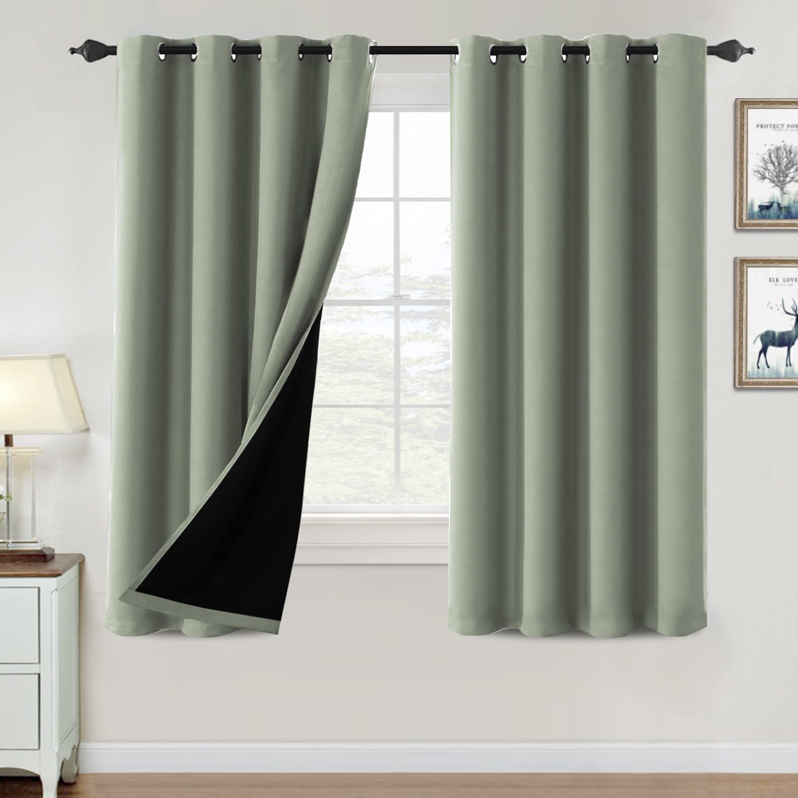 H.VERSAILTEX 100% Blackout Curtains for Bedroom Thermal Insulated ...