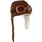 Wowlife Cool Pilot Aviator Fleece Hat Cap with Earmuffs Baby Toddler Protect (Brown)