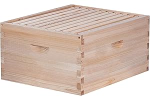BeeCastle 10 Frame Deep Brood Bee Hive Box, Langstroth Honey Bee Hive Include Beehive Frames and Waxed Foundations (Unassembled)
