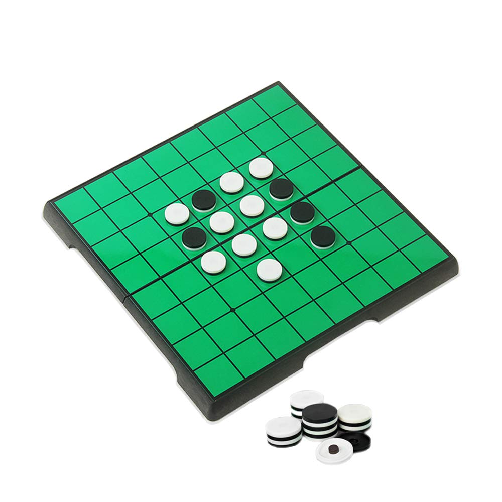 KOKOSUN Reversi Board Game Mini Set -7.9” With Magnetic Folding Board, Family Fun Game Toys for Kids/Adults